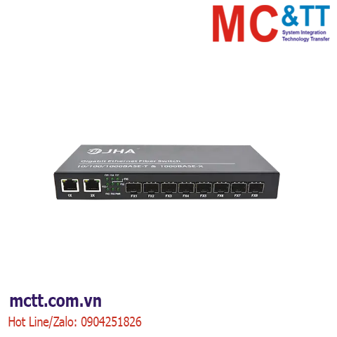 Switch 2 cổng Gigabit Ethernet + 8 cổng Gigabit SFP JHA Tech JHA-GS82