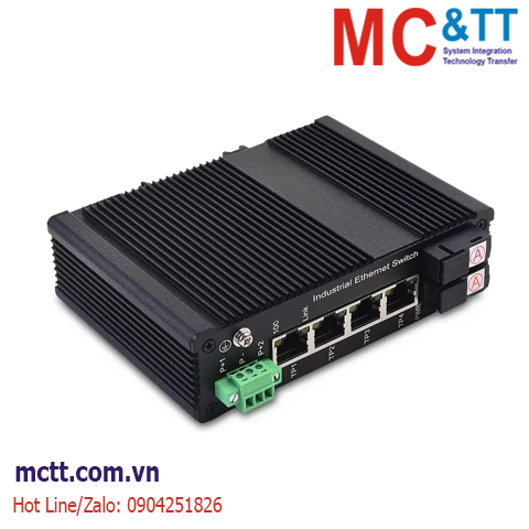 Switch công nghiệp 4 cổng PoE + 2 cổng quang (Single-mode, Dual Fiber, 20KM) JHA Tech JHA-IF24HP-20