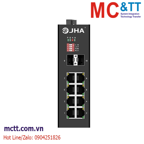Switch công nghiệp 8 cổng PoE + 2 cổng Gigabit SFP JHA Tech JHA-IGS20F08P