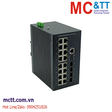 Switch công nghiệp quản lý 16 cổng Gigabit PoE + 4 cổng 1G/10G SFP JHA Tech JHA-MIWS4G016HP