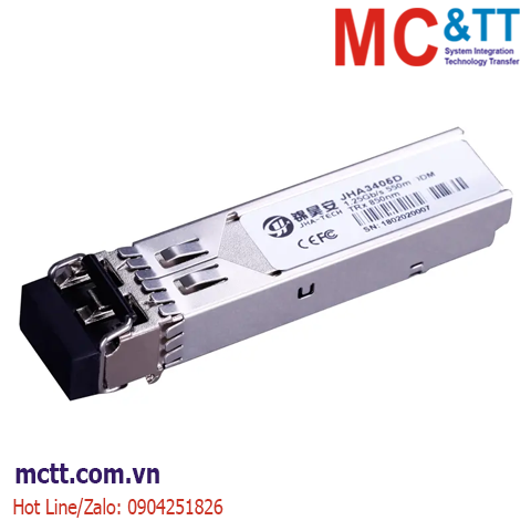 Module quang SFP công nghiệp 1.25Gb/s, Multi-mode, Duplex LC, 550m JHA Tech JHA3405D