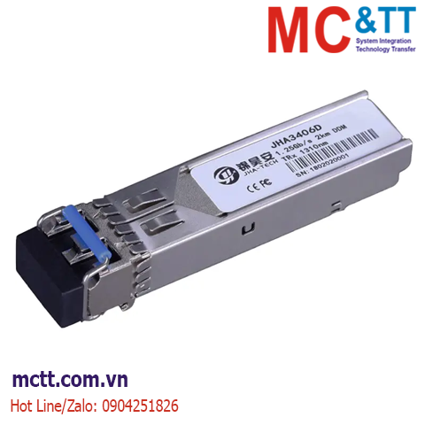 Module quang SFP công nghiệp 1.25Gb/s, Multi-mode, Duplex LC, 2Km JHA Tech JHA3406D
