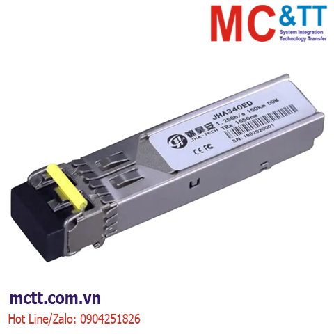 Module quang SFP công nghiệp 1.25Gb/s, Single-mode, Duplex LC, 150KM JHA Tech JHA340ED