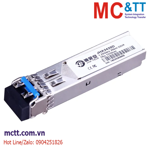 Module quang SFP công nghiệp 1.25Gb/s, Single-mode, Duplex LC, 20KM JHA Tech JHA3420D
