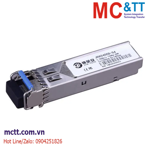 Module quang SFP công nghiệp 1.25Gb/s, Single-mode, 1550nm Tx/1490nm Rx, Single Fiber, 120Km JHA Tech JHA540CD-54