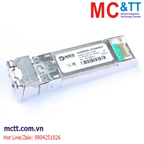 Module quang SFP công nghiệp 10Gb/s, Single-mode, Single LC, 1330nm/1270nm, 20KM JHA Tech JHA5920D-3327