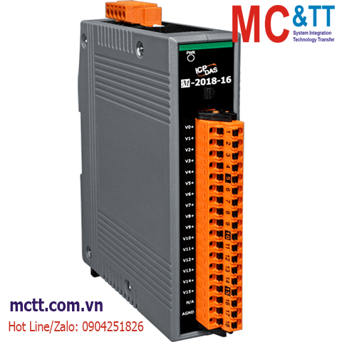 Module RS-485 Modbus RTU 16 kênh đầu vào tương tự AI (Thermocouple) ICP DAS M-2018-16 CR