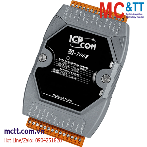 Module RS-485 Modbus RTU 8 kênh đầu ra Relay ICP DAS M-7068-G CR