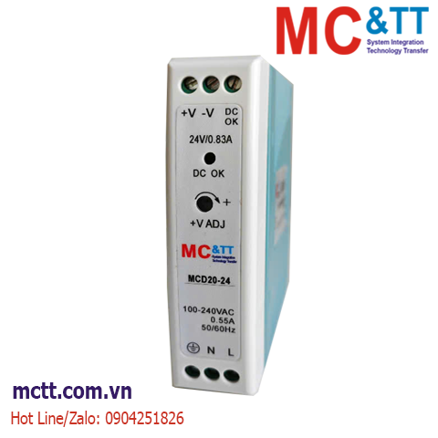 Bộ đổi nguồn Din-Rail MCD-20-24 24W, 24VDC, 1A