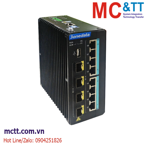 Switch công nghiệp IEC61850 quản lý 8 cổng Gigabit Ethernet + 4 cổng 10Gb SFP+ 3onedata MES6400PHR-8GT4XS-2LV