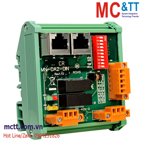 Module Motionnet 2 kênh ra tương tự AO ICP DAS MN-DA2-DIN CR