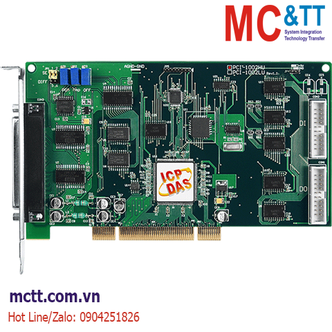Card PCI 32 kênh AI 12 bits 44 kS/s + 2 kênh AO + 16 kênh DI/DO + 3 kênh Timer/Counter/Frequency ICP DAS PCI-1002HU CR