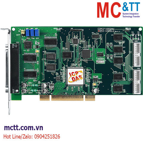 Card PCI 32 kênh AI 12 bits 110 kS/s + 2 kênh AO + 16 kênh DI/DO + 3 kênh Timer/Counter/Frequency ICP DAS PCI-1002LU CR
