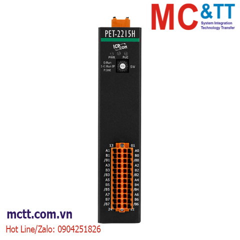 Module 2 cổng PoE Modbus TCP & MQTT 8 kênh đầu vào RTD ICP DAS PET-2215H CR