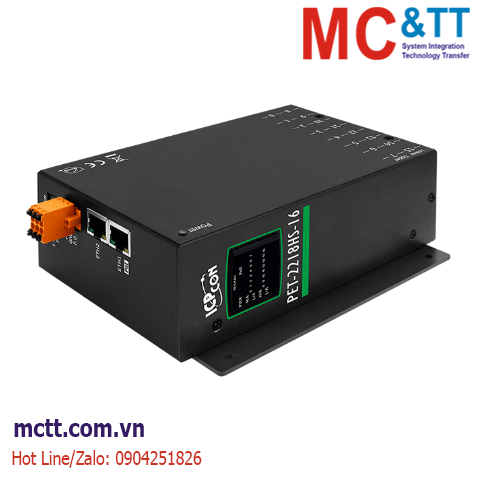 Module 2 cổng PoE Modbus TCP & MQTT 16 kênh Thermocouple ICP DAS PET-2218HS-16 CR