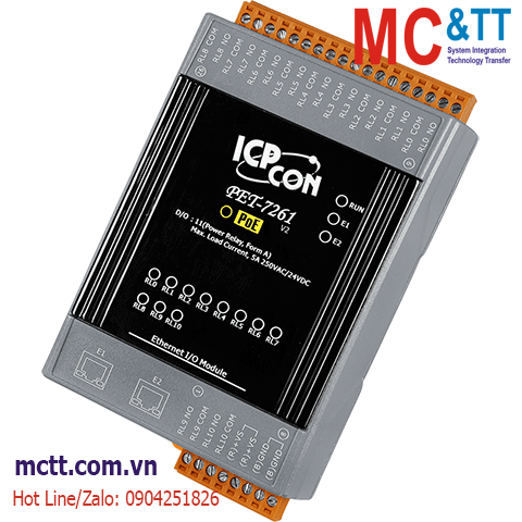 Module 2 cổng PoE Ethernet Modbus TCP 11 kênh Power Relay ICP DAS PET-7261 CR