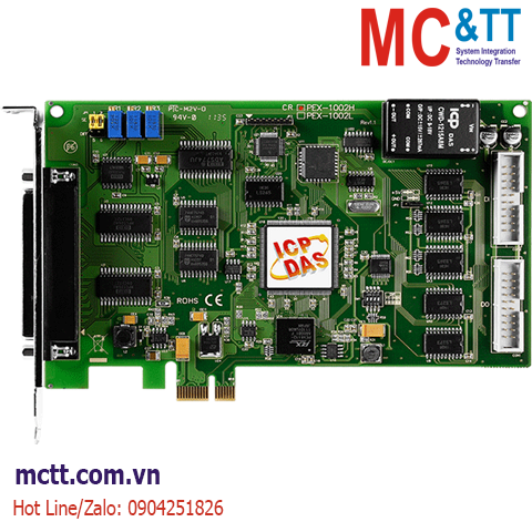 Card PCI Express 32 kênh AI 12 bits, 44 kS/s + 3 kênh Timer/Counter/Frequency +16 kênh vào/ra số DIO ICP DAS PEX-1002H CR