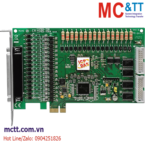 Card PCI Express 32 kênh DI + 32 kênh DO ICP DAS PEX-730A CR