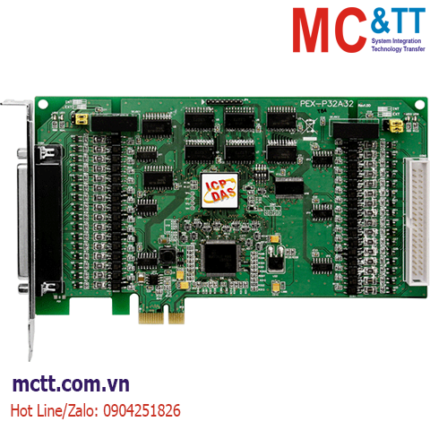 Card PCI Express 32 kênh DI + 32 kênh DO ICP DAS PEX-P32A32 CR