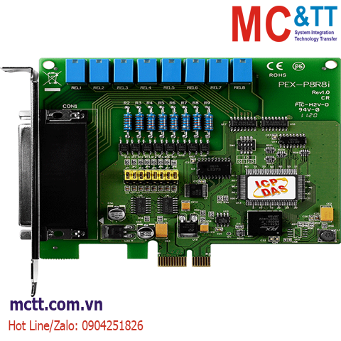 Card PCI Express 8 kênh DI + 8 kênh Relay ICP DAS PEX-P8R8i CR