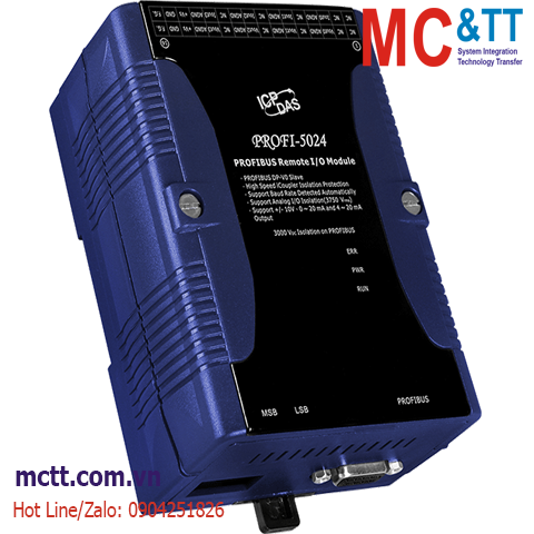 Module Profibus Slave 4 kênh đầu ra tương tự AO ICP DAS PROFI-5024 CR