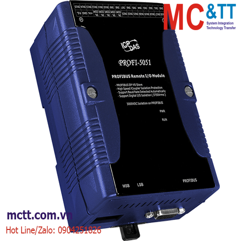 Module Profibus Slave 24 kênh đầu vào số DI ICP DAS PROFI-5051 CR