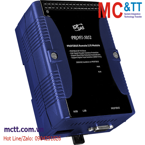 Module Profibus Slave 12 kênh đầu vào số DI ICP DAS PROFI-5052 CR