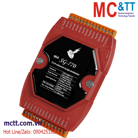 Thiết bị chống sét 7 kênh (Điện áp, dòng điện,cặp nhiệt, RTD, RS-232, RS-422/485, CAN bus) ICP DAS SG-770 CR