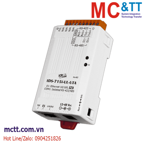 Bộ chuyển đổi 1 cổng RS-422/485 sang Ethernet ICP DAS tDS-715i-UL-UTA CR