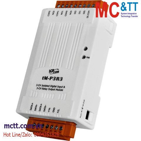 Module RS-485 Modbus RTU 3 kênh DI + 3 kênh Relay ICP DAS tM-P3R3 CR