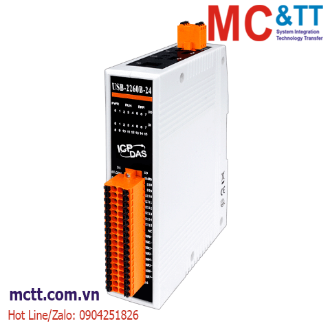 Module USB 16 kênh đầu vào số DI + 8 kênh Relay DC-SSR ICP DAS USB-2260B-24 CR