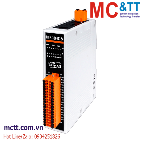 Module USB 16 kênh đầu vào số DI + 8 kênh PhotoMOS Relay ICP DAS USB-2260C-24 CR