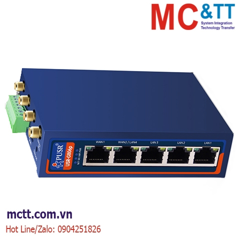 Router công nghiệp kết nối Qualcomm 4G + 5 port Ethernet + Wifi USR-G806p