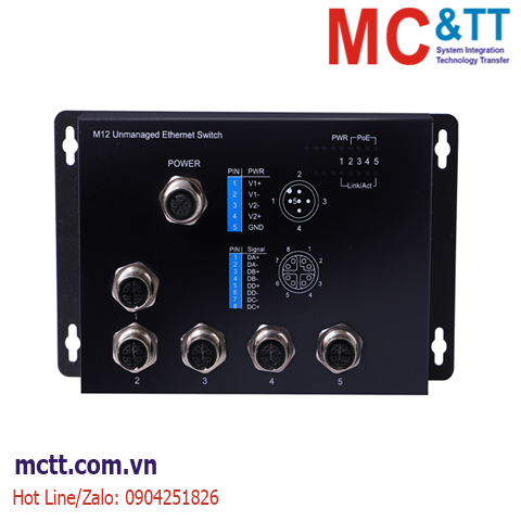 Switch công nghiệp 5 cổng Ethernet M12 USR-ISF005-M12-BG