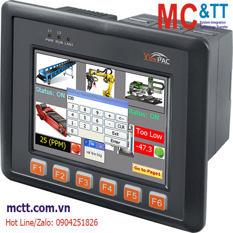 Màn hình lập trình nhúng Win-GRAF ViewPAC 5.7 inch CPU Cortex-A8 + WinCE 7.0 +3 khe cắm module I/O ICP DAS VP-1238-CE7 CR