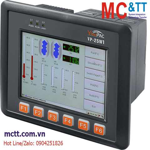 Màn hình cảm ứng lập trình nhúng ViewPAC 5.7 inch CPU PXA270+ WinCE 5.0 ICP DAS VP-25W1-EN CR