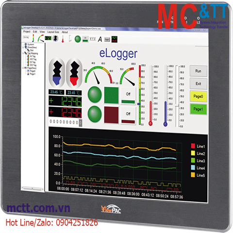 Màn hình cảm ứng lập trình nhúng ViewPAC 15 inch CPU Cortex-A8+ WinCE 7.0 ICP DAS VP-6231-CE7 CR