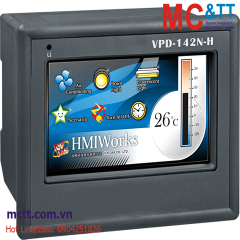 Màn hình cảm ứng HMI 4.3 inch 2xRS-232/485 Modbus RTU ICP DAS VPD-142N-H CR