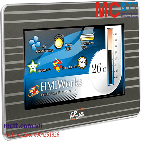 Màn hình cảm ứng HMI 7 inch 2xRS-232/485 + Ethernet Modbus RTU/TCP ICP DAS VPD-173X CR