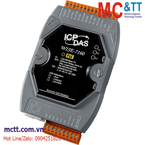 Module lập trình nhúng Wise IoT 6 kênh DI + 6 kênh Power Relay ICP DAS WISE-7160 CR