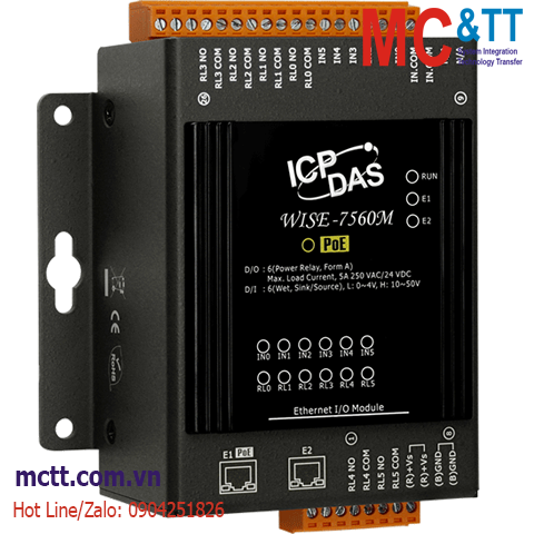 Module lập trình nhúng Wise IoT 6 kênh DI + 6 kênh Power Relay ICP DAS WISE-7560M CR