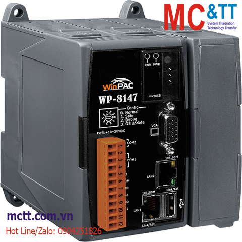 Bộ lập trình nhúng ISaGRAF PAC CPU PXA270+ WinCE 5.0 + 1 khe cắm module I/O ICP DAS WP-8147-EN CR