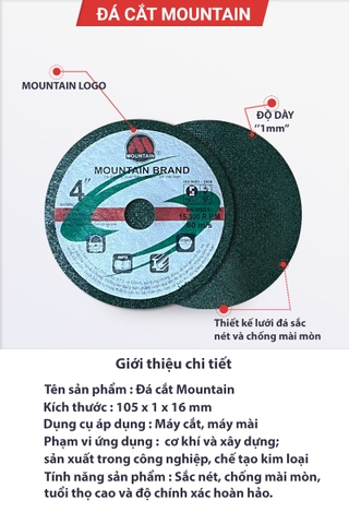 Đá cắt Mountain xanh 105 x 1 x 16mm