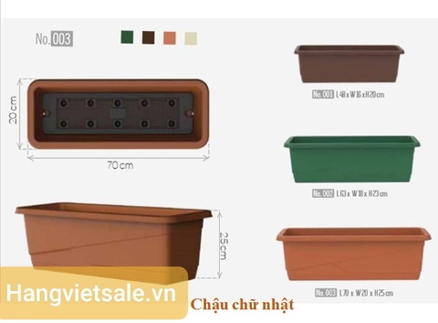 CHẬU TRỒNG CÂY CHỮ NHẬT TLP