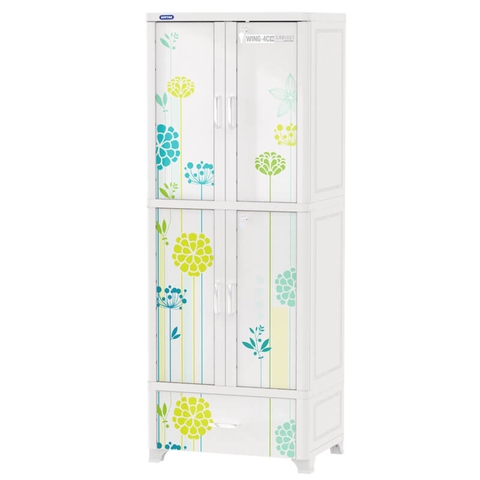 TỦ WING 4 CÁNH 1 NGĂN MÀU TRẮNG DUY TÂN