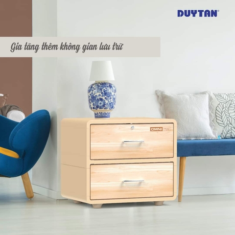 TỦ OMNI 2 NGĂN DUY TÂN ( TRẮNG GỖ ĐẬM)