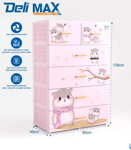 Tủ nhựa DELI MAX 5 tầng  QP