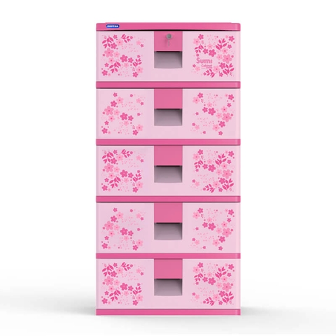 TỦ SUMI 5 NGĂN MÀU HỒNG DUY TÂN