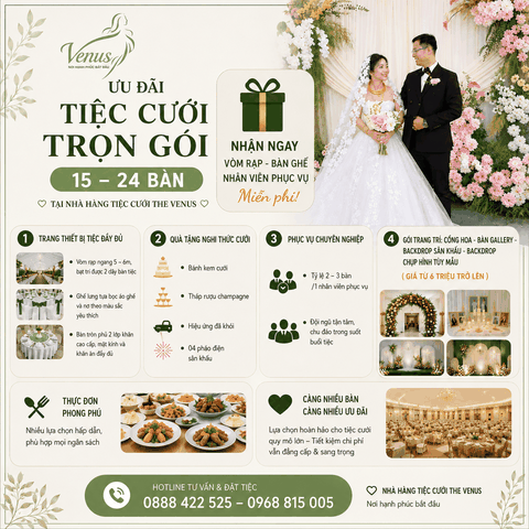 Ưu đãi áp dụng cho tiệc cưới dưới 25 bàn