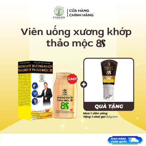 (Tặng 1 chai gel) Viên uống xương khớp thảo mộc 8S